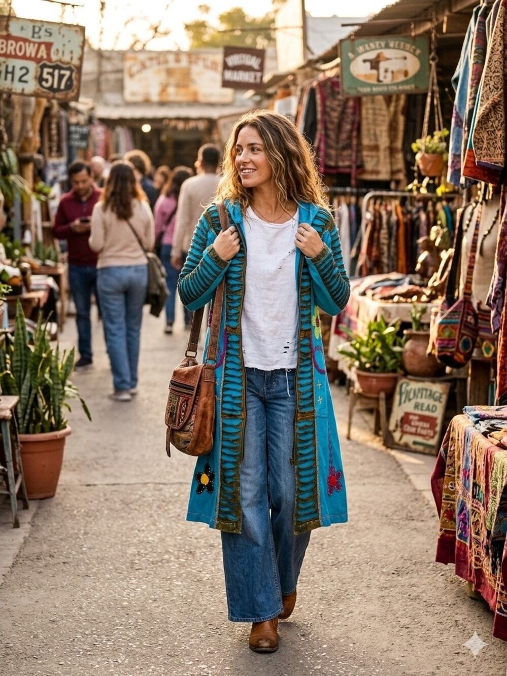 Boho Soho Embroidered Duster | Nepal Razor-Cut Long Hoodie